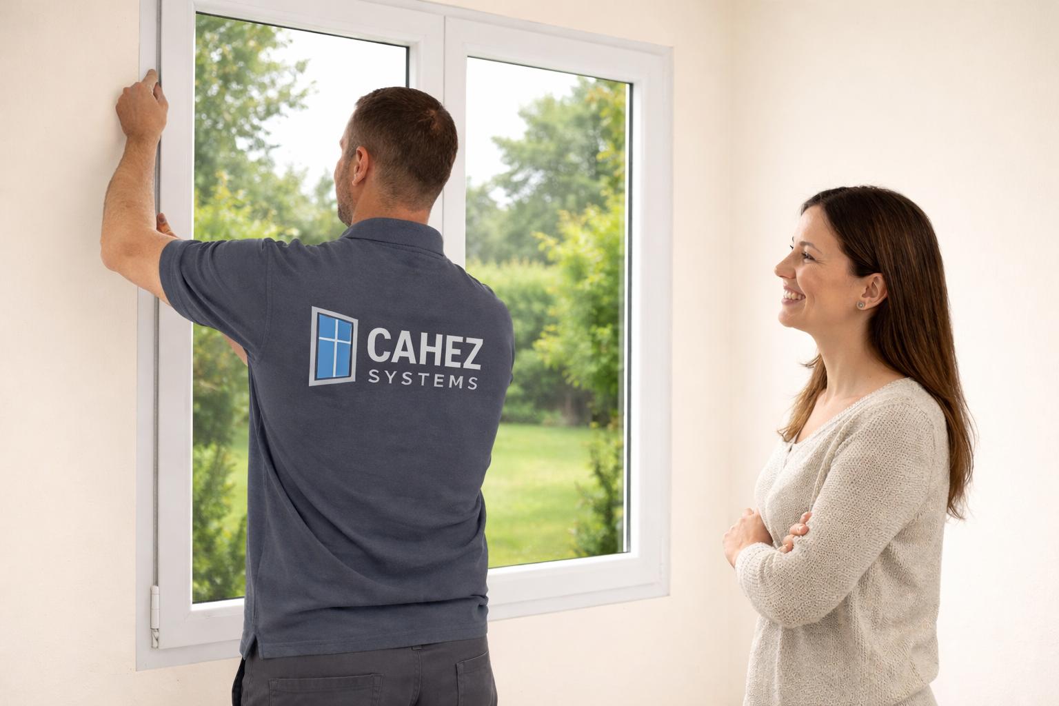 Instalador de Cahez Systems montando una ventana